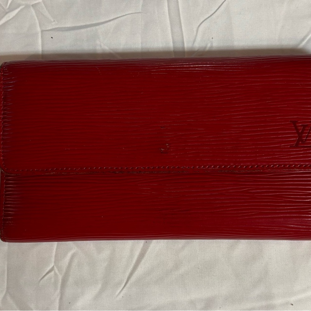 Louis Vuitton Red Epi Leather Long Wallet